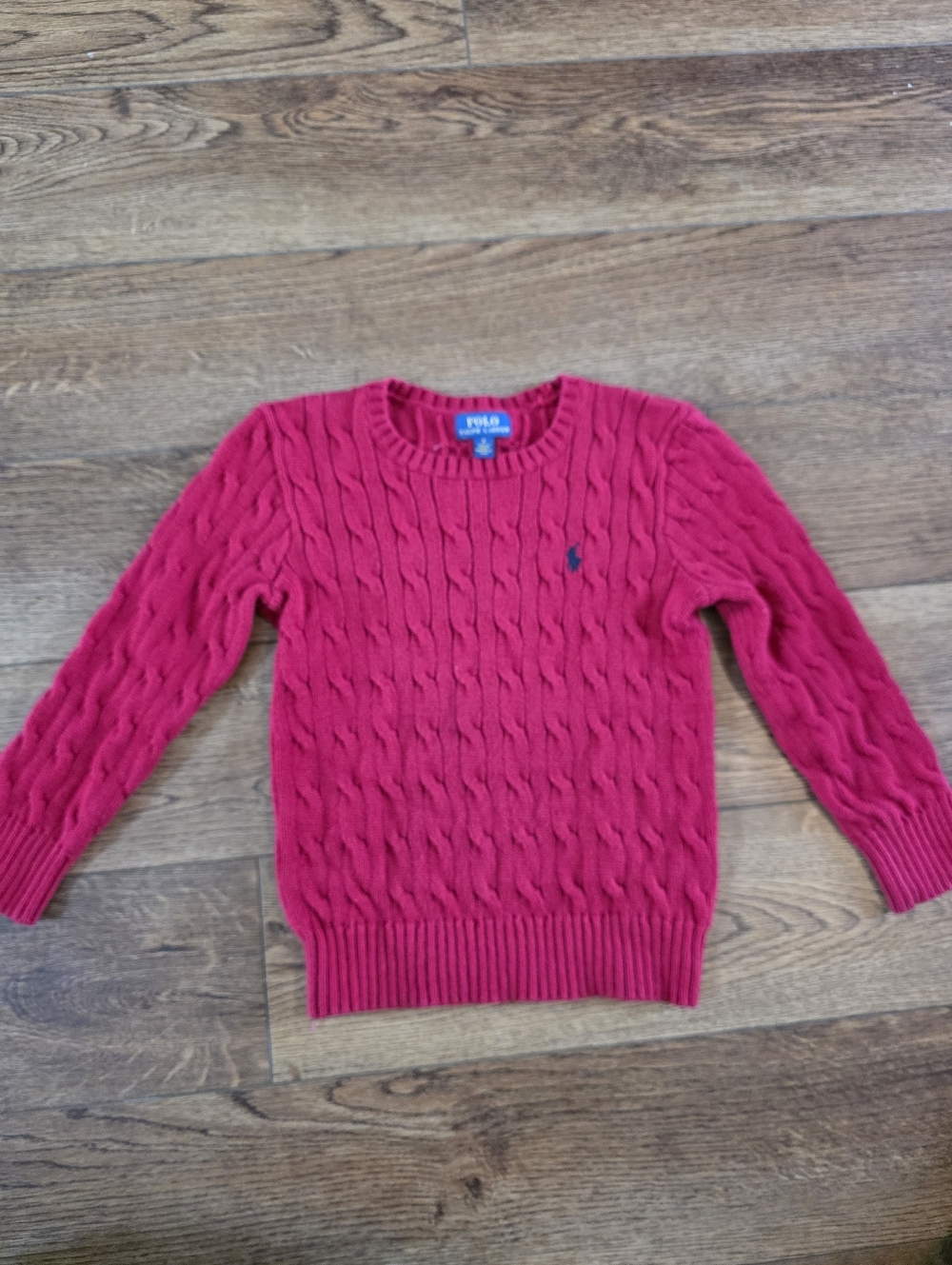 Polo by Ralph Lauren Red Cable Knit Pullover Sweater